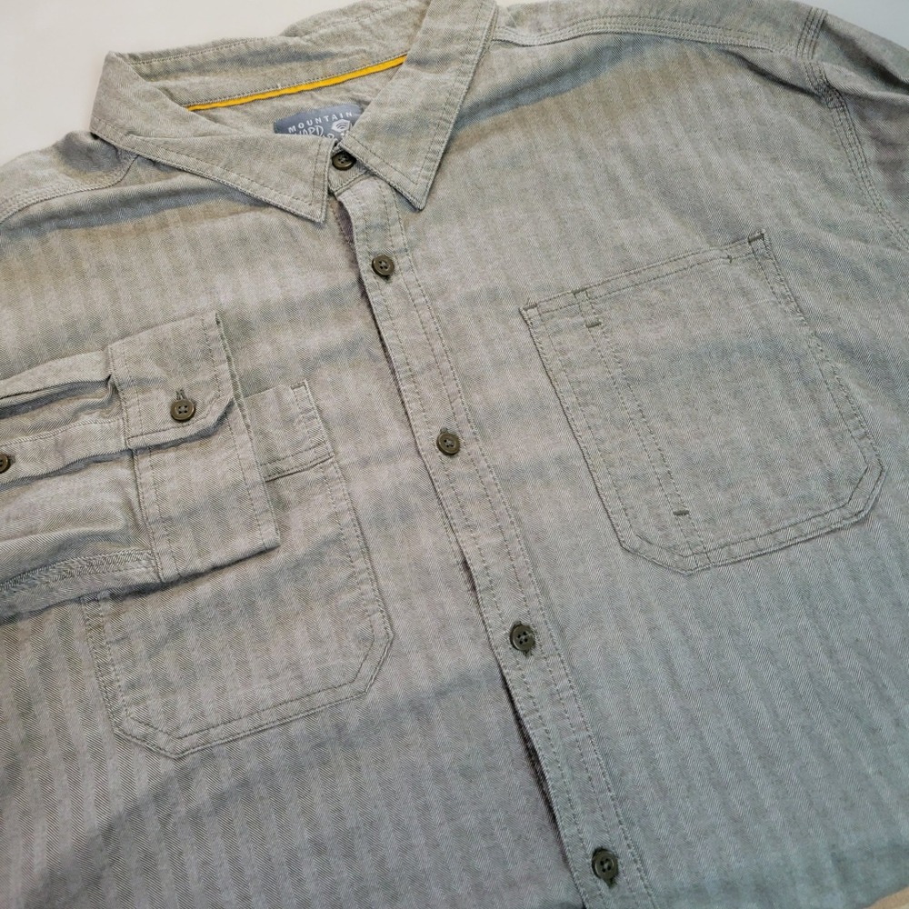 Mountain Hardwear XXL Mens Button Down Shirt Herringbone Casual‎ Work Utility